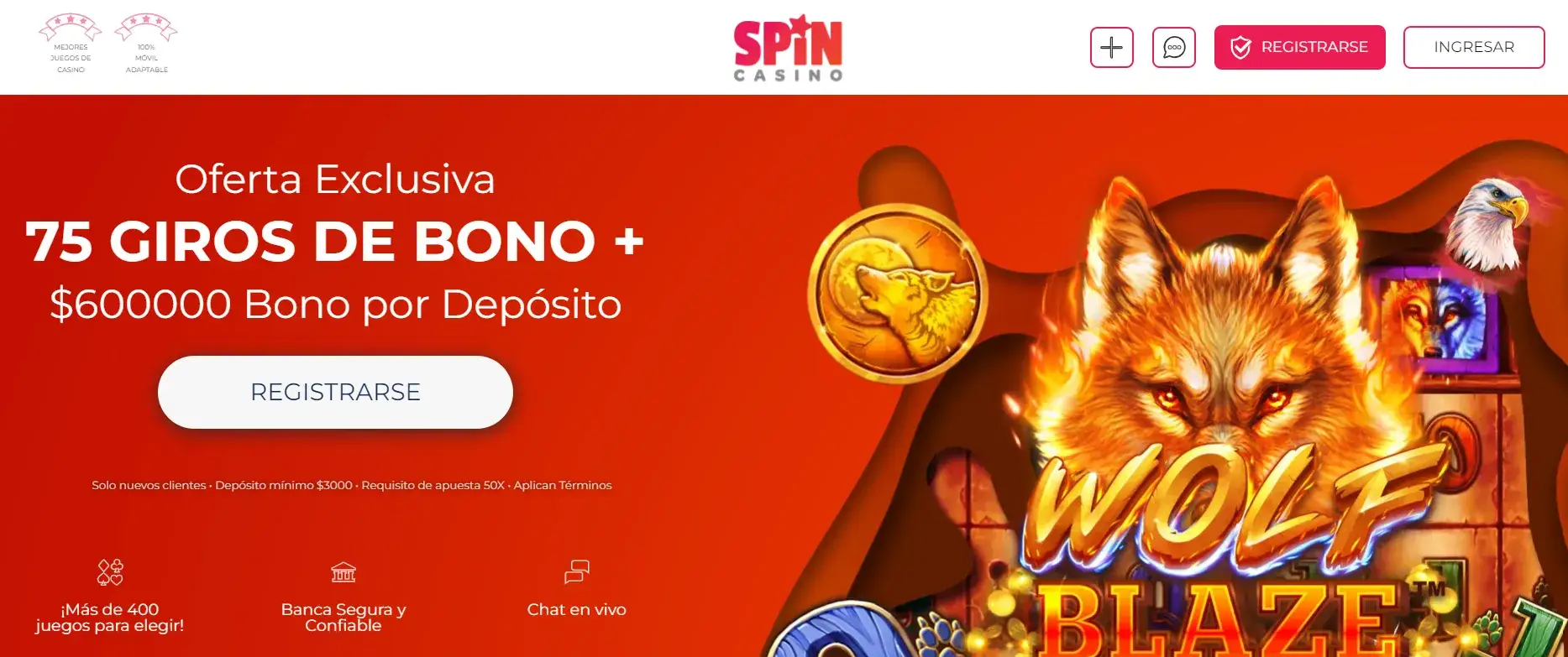 Spin Casino, mejor experiencia móvil calificaciones casinos online spincasino
