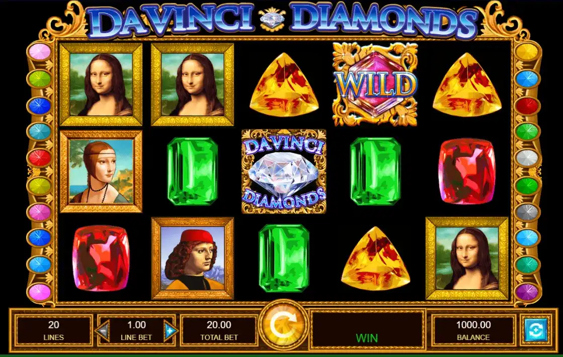 Tablero de Da Vinci Diamonds slot da vinci diamonds slot simbolos